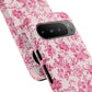 Pink Vintage Floral Tough Phone Case — Protective iPhone Cover