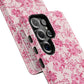 Pink Vintage Floral Tough Phone Case — Protective iPhone Cover