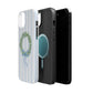 Floral Wreath Magnetic Impact Case — Blue Striped Protective Phone Case