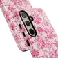 Pink Vintage Floral Tough Phone Case — Protective iPhone Cover