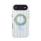 Floral Wreath Magnetic Impact Case — Blue Striped Protective Phone Case