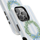 Floral Wreath Magnetic Impact Case — Blue Striped Protective Phone Case