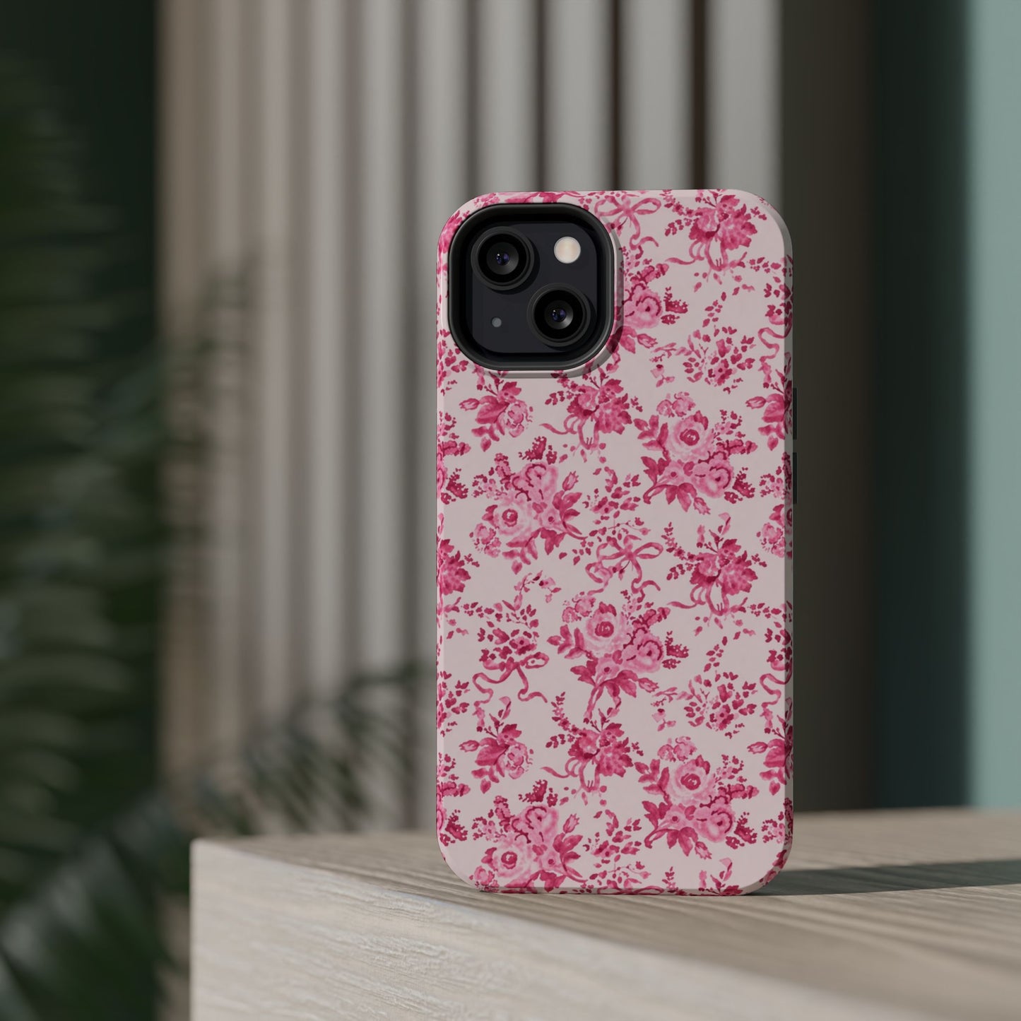 Pink Floral Magnetic Impact-Resistant Phone Case