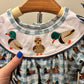 Blue Mallard Duck Embroidery Dress - READY TO SHIP/PICKUP!