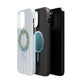 Floral Wreath Magnetic Impact Case — Blue Striped Protective Phone Case