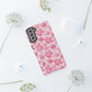 Pink Vintage Floral Tough Phone Case — Protective iPhone Cover