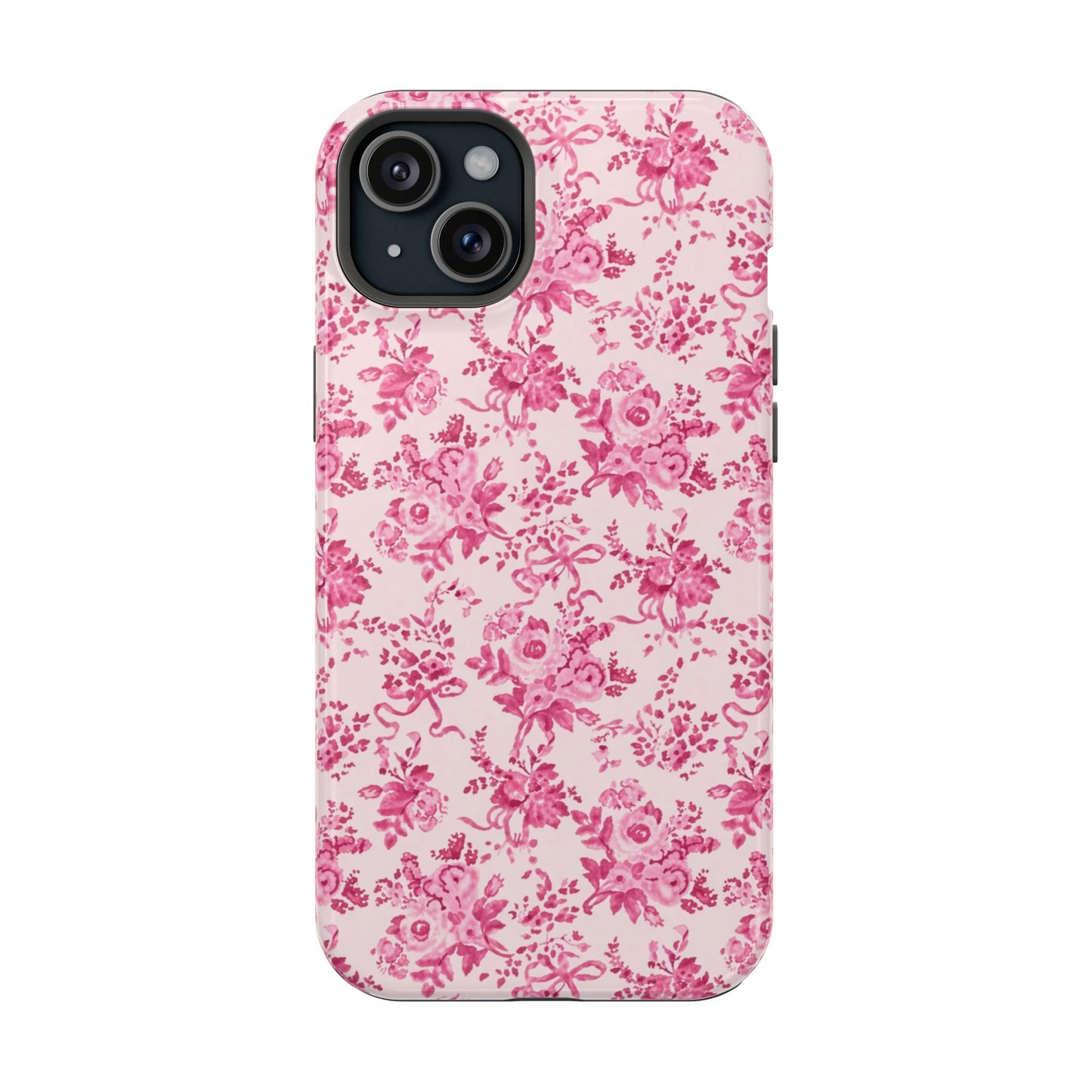 Pink Floral Magnetic Impact-Resistant Phone Case