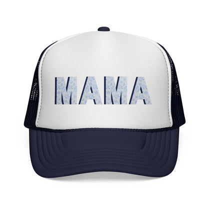 Mama Trucker Hat — Distressed Lettering Mesh Cap for Moms