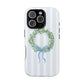 Floral Wreath Magnetic Impact Case — Blue Striped Protective Phone Case