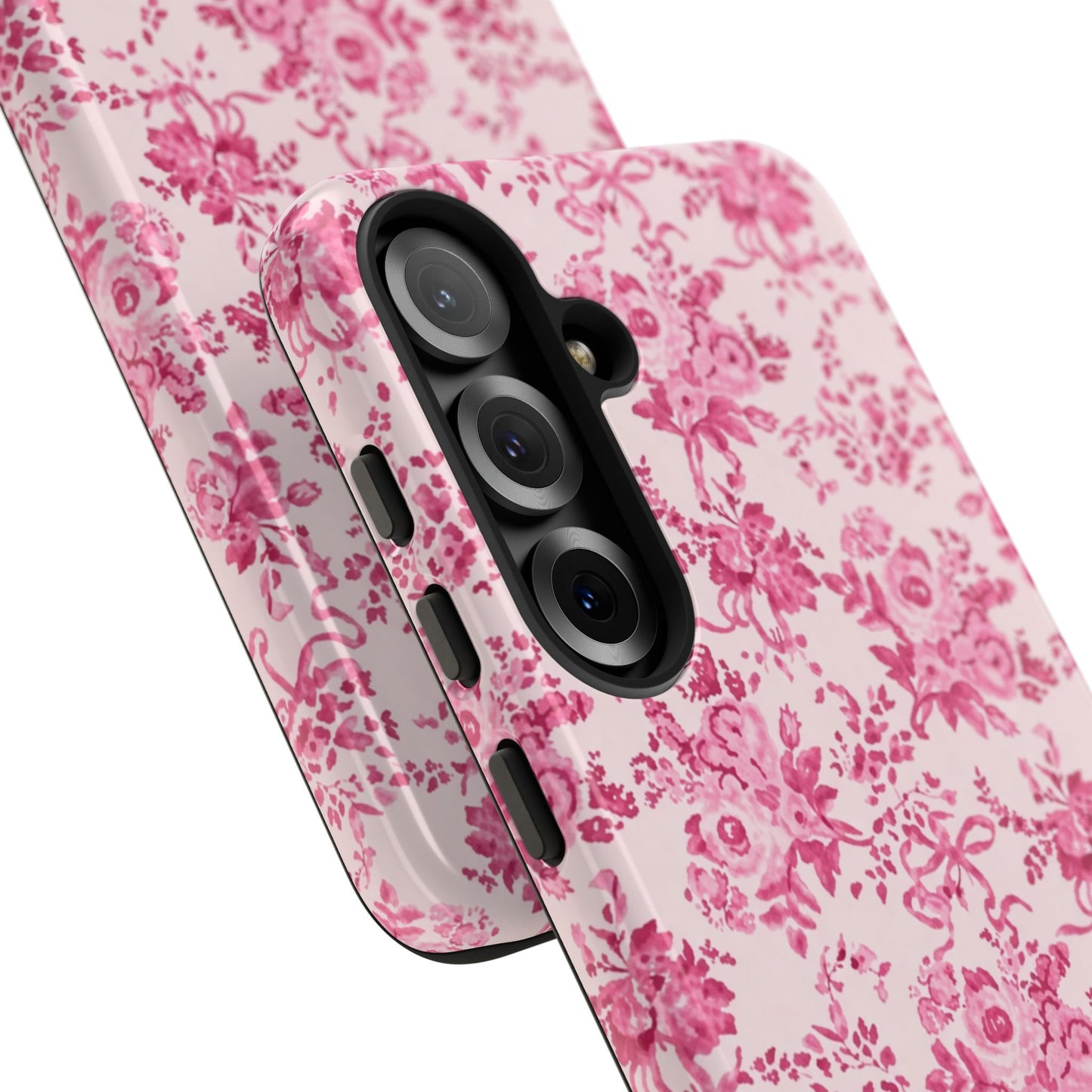 Pink Vintage Floral Tough Phone Case — Protective iPhone Cover