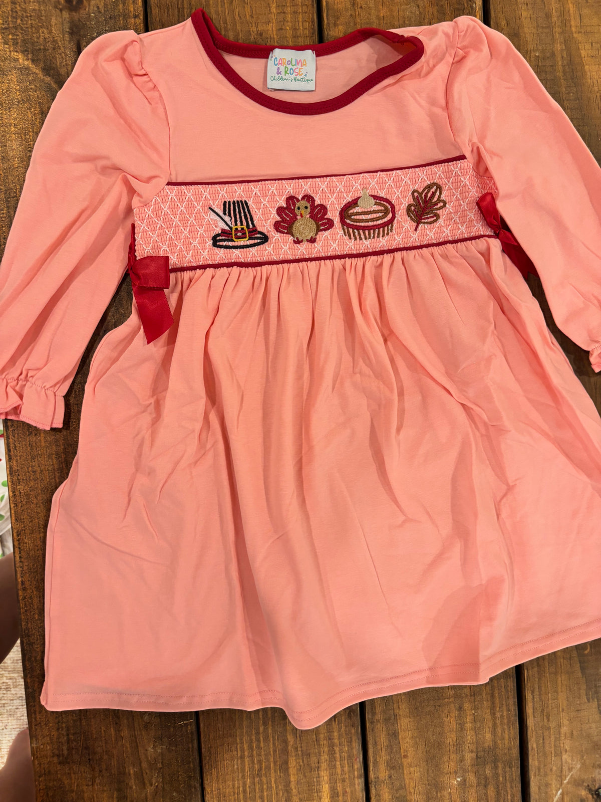 Pink Turkey Smocked Dress - READY TO SHIP/PICKUP