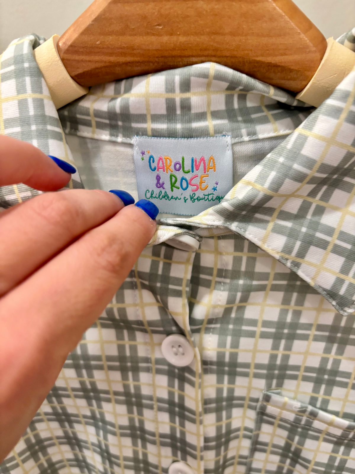 Boys Green Plaid Button Up - READY TO SHIP/PICKUP!