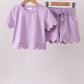 Lavender scalloped mom&me shorts set