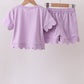 Lavender scalloped mom&me shorts set