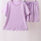 Lavender scalloped mom&me shorts set