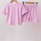 Pink scalloped mom&me shorts set