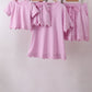 Pink scalloped mom&me shorts set
