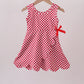 Red checkered bow active dress