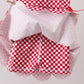 Red checkered bow active dress