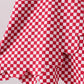 Red checkered bow active dress