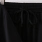 Black scalloped women shorts set