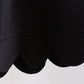 Black scalloped women shorts set