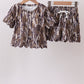Camouflage scalloped mom&me shorts set