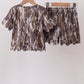 Camouflage scalloped mom&me shorts set