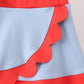 Blue scalloped active skorts set