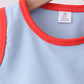 Blue scalloped active skorts set