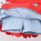 Blue scalloped active skorts set