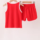 Red active shorts set