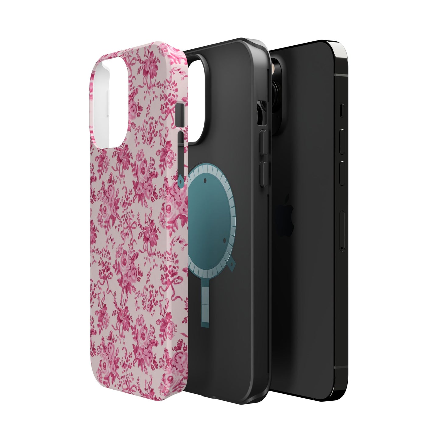 Pink Floral Magnetic Impact-Resistant Phone Case