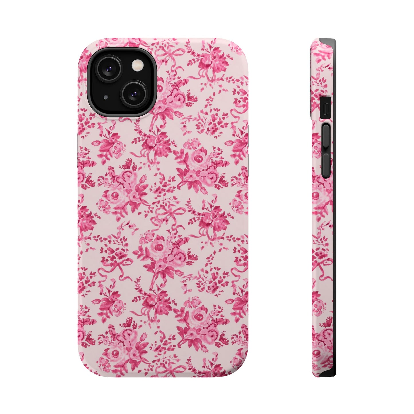 Pink Floral Magnetic Impact-Resistant Phone Case