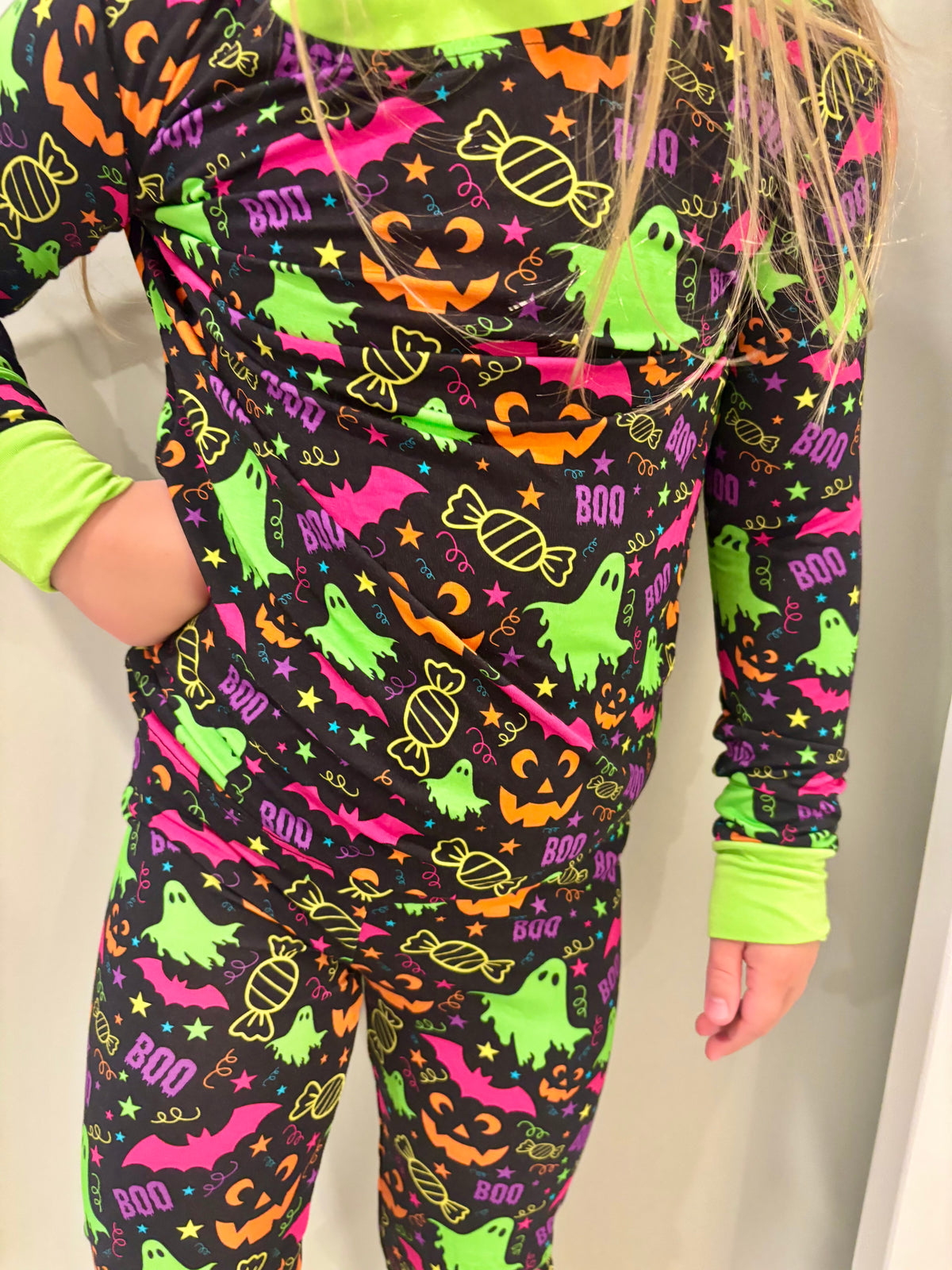 EXCLUSIVE Neon Halloween Kids 2pc Bamboo Pajamas - READY TO SHIP/PICKUP!