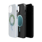 Floral Wreath Magnetic Impact Case — Blue Striped Protective Phone Case