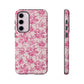 Pink Vintage Floral Tough Phone Case — Protective iPhone Cover