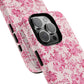 Pink Vintage Floral Tough Phone Case — Protective iPhone Cover