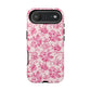Pink Vintage Floral Tough Phone Case — Protective iPhone Cover