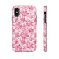 Pink Vintage Floral Tough Phone Case — Protective iPhone Cover