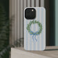Floral Wreath Magnetic Impact Case — Blue Striped Protective Phone Case