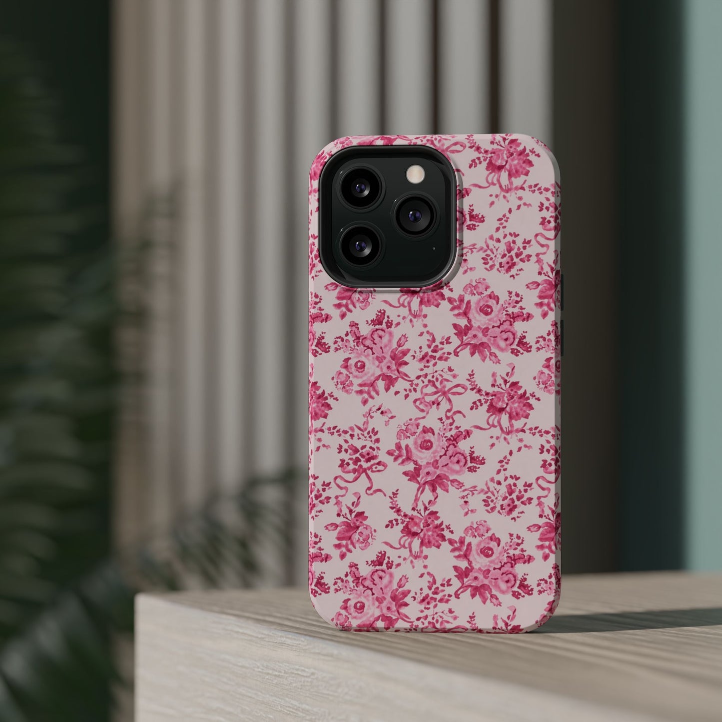 Pink Floral Magnetic Impact-Resistant Phone Case