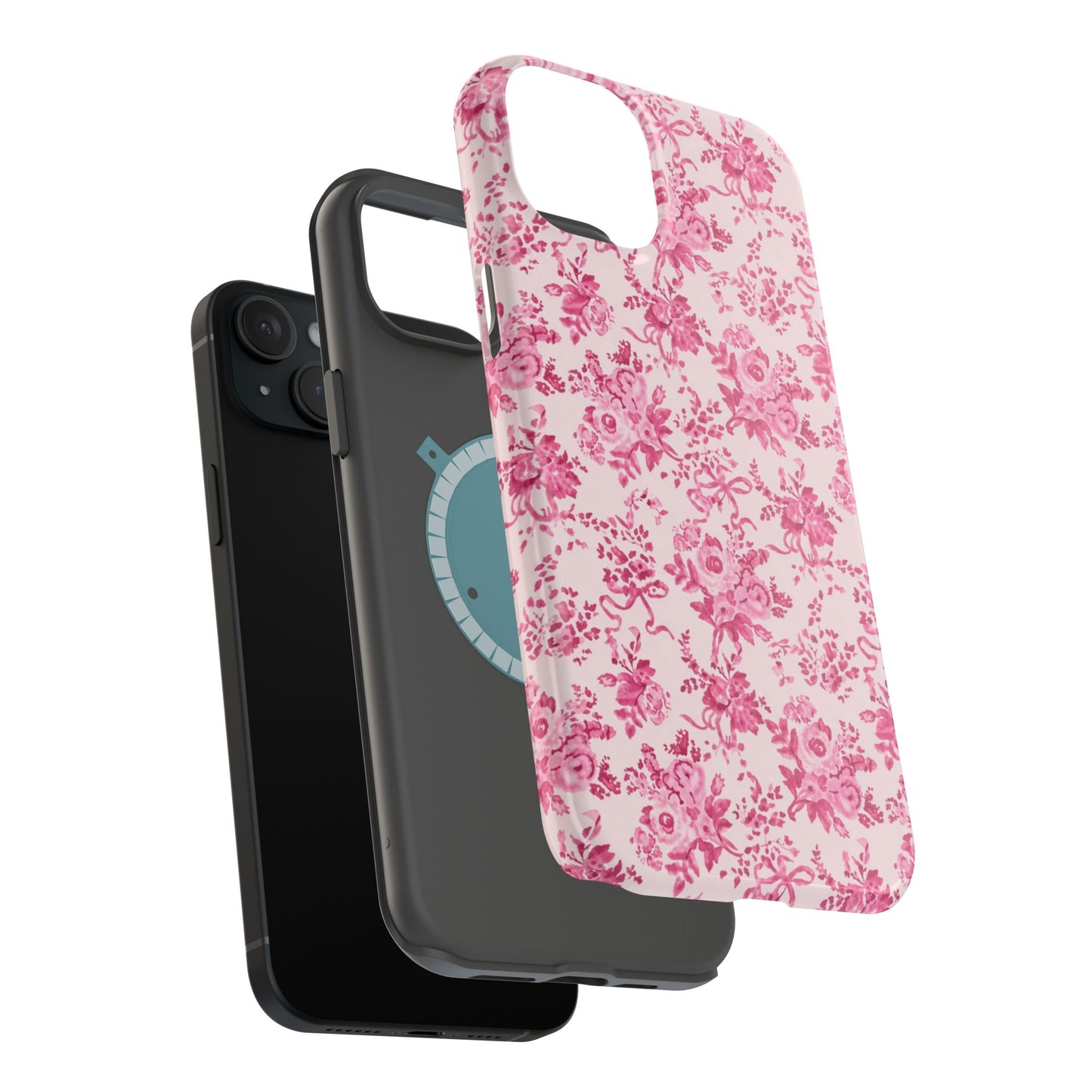 Pink Floral Magnetic Impact-Resistant Phone Case