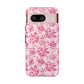 Pink Vintage Floral Tough Phone Case — Protective iPhone Cover