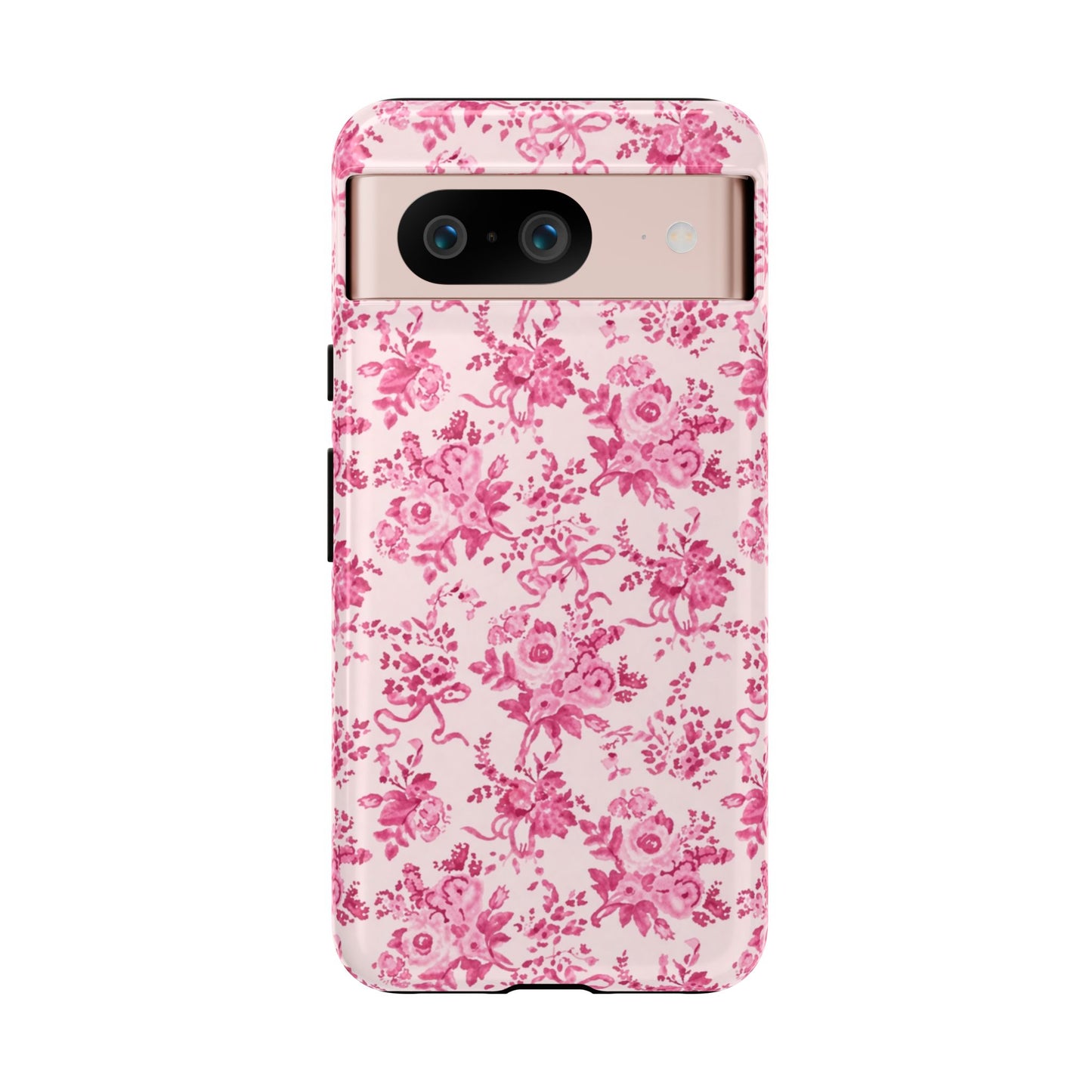 Pink Vintage Floral Tough Phone Case — Protective iPhone Cover
