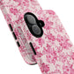 Pink Vintage Floral Tough Phone Case — Protective iPhone Cover