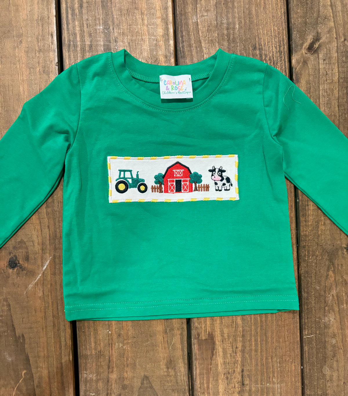 Boys Farm Embroidery Long Sleeve- READY TO SHIP/PICKUP