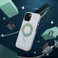 Floral Wreath Magnetic Impact Case — Blue Striped Protective Phone Case