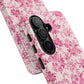 Pink Vintage Floral Tough Phone Case — Protective iPhone Cover
