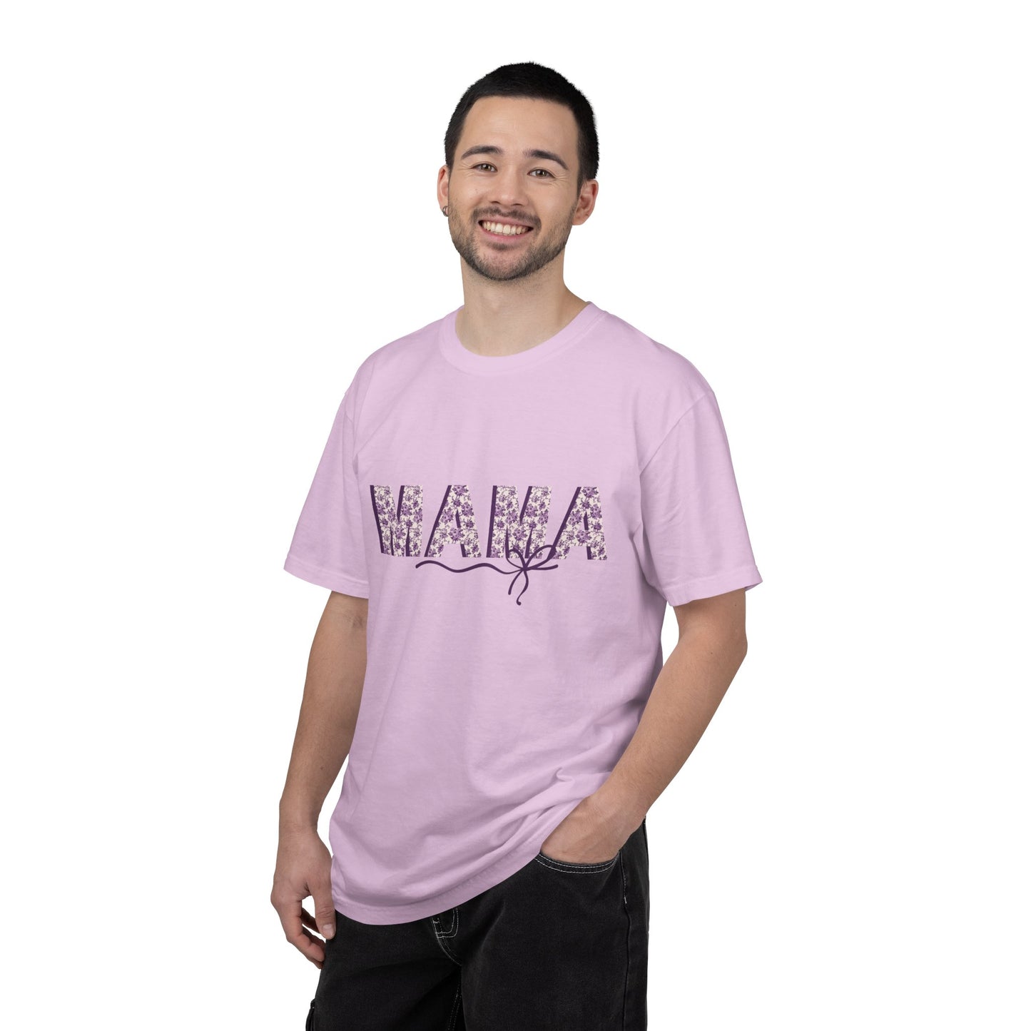 PURPLE - Mama Floral T-Shirt — Floral "MAMA" Graphic Tee for Moms, Mother's Day Gift